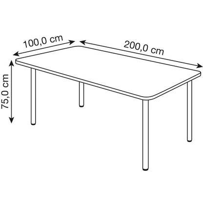 Artikelbild 2 für Kerkmann Prime Schreibtisch lichtgrau rechteckig, 4-Fuß-Gestell silber 200,0 x 100,0 cm, Artikelnummer 120727