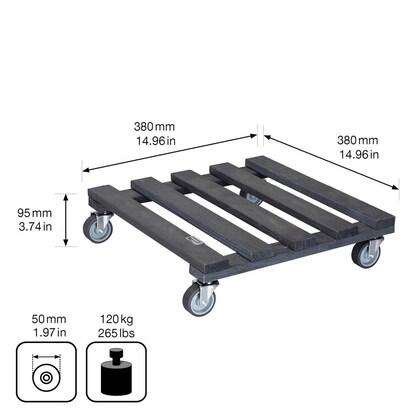 Artikelbild 2 für WAGNER® design yourself Pflanzenroller GH 0412 Holz anthrazit quadratisch 38,0 x 9,5 cm, 1 St., Artikelnummer 420107