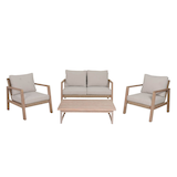 Artikelbild 1 für Garden Pleasure Loungegruppe SAN MATEO beige, braun Holz, 4-teilig, Artikelnummer 543961