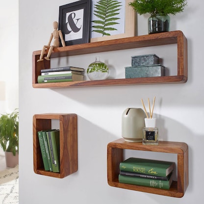 Artikelbild 2 für WOHNLING Wandregale sheesham 80,0 x 15,0 x 20,0 cm, 1 St., Artikelnummer 540102