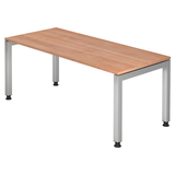 Artikelbild 1 für HAMMERBACHER Prokura höhenverstellbarer Schreibtisch nussbaum rechteckig, 4-Fuß-Gestell silber 180,0 x 80,0 cm, Artikelnummer 638748