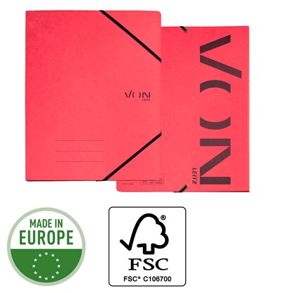 Artikelbild 6 für VON LEITZ Ringbuch 2-Ringe gelb, rot, blau, grün, schwarz 2,5 cm DIN A4, 5 St., Artikelnummer 636109