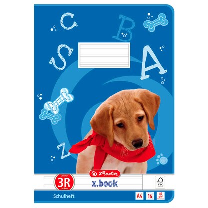 Artikelbild 2 für herlitz Schulheft Hund x.book Lineatur 3 liniert A4 mit Rand, 16 Blatt, 1 St., Artikelnummer 801559