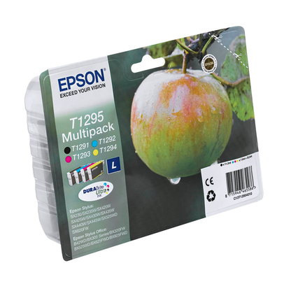 Artikelbild 2 für EPSON T1295L (Apfel) schwarz, cyan, magenta, gelb Druckerpatronen, 4er-Set, Artikelnummer 546069