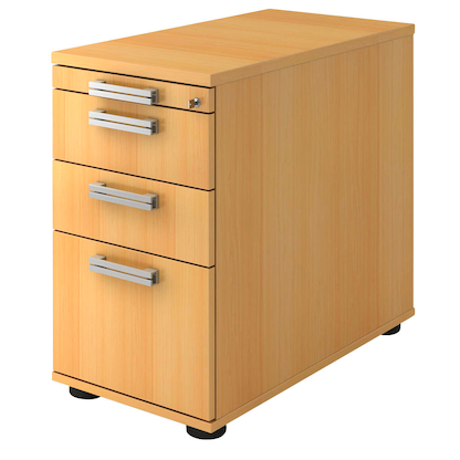 Artikelbild für HAMMERBACHER SC40 Standcontainer buche 4 Auszüge Stahl-Relinggriff silber 42,8 x 80,0 x 72,0 - 76,0 cm, Artikelnummer 864468