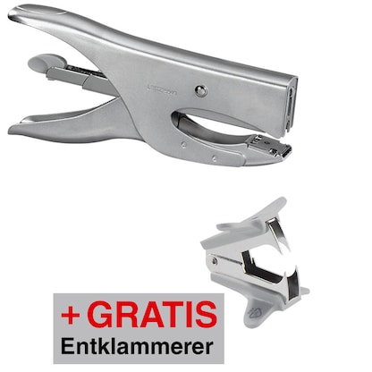 Artikelbild für AKTION: LEITZ Heftzange 5549 silber, 1 St. + GRATIS LEITZ Entklammerer, Artikelnummer 780302