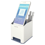 Artikelbild 1 für LEITZ Stiftehalter WOW Duo Colour perlweiß/grau Polystyrol 2 Fächer 9,0 x 10,1 x 10,0 cm, Artikelnummer 313561