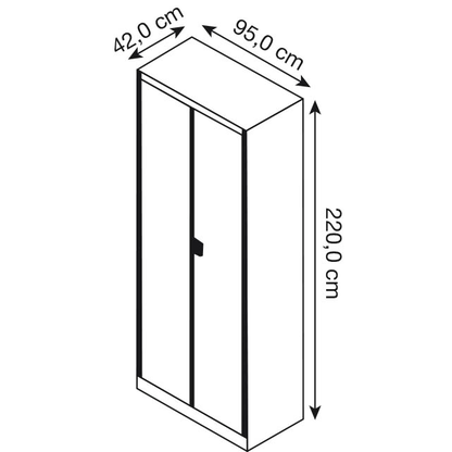 Artikelbild 3 für mauser Stahlschrank entero BF4/22 STG 7035/5003 lichtgrau, saphirblau 5 Fachböden 95,0 x 42,0 x 220,0 cm, aufgebaut, 1 St., Artikelnummer 258968