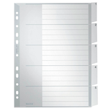 Artikelbild 1 für LEITZ Ordnerregister DIN A4 Vollformat, Überbreite 1-5 grau-weiß 5-teilig, 1 Satz, Artikelnummer 445465