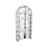 Artikelbild 1 für Garden Pleasure Rankbogen mit Tor BAGANA Metall braun Bogen 108,0 x 229,0 cm, 1 St., Artikelnummer 285068