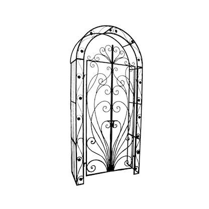 Artikelbild für Garden Pleasure Rankbogen mit Tor BAGANA Metall braun Bogen 108,0 x 229,0 cm, 1 St., Artikelnummer 285068