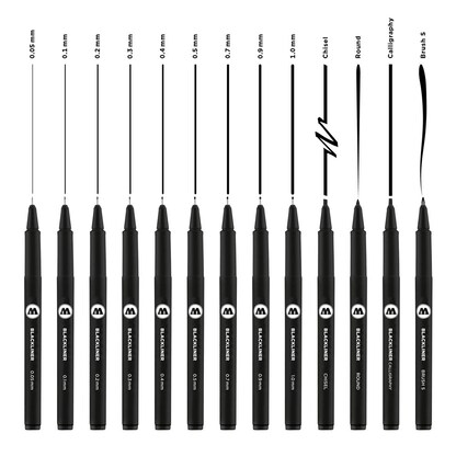 Artikelbild 3 für MOLOTOW Fineliner-Set schwarz, 13 Set, Artikelnummer 564902