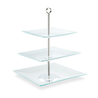 Artikelbild für relaxdays Etagere transparent/silber Höhe: 40,0 cm, 1 St., Artikelnummer 644231
