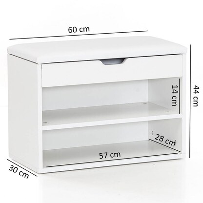 Artikelbild 2 für WOHNLING Schuhschrank, WL5.261 weiß 1 Fachboden 60,0 x 30,0 x 40,0 cm, Artikelnummer 906384