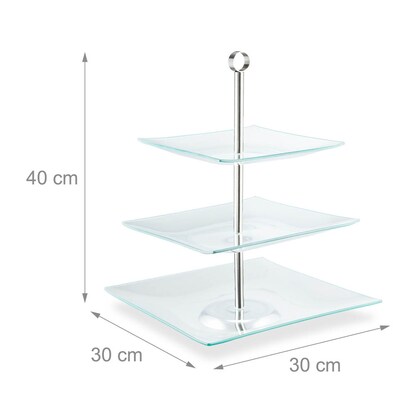 Artikelbild 5 für relaxdays Etagere transparent/silber Höhe: 40,0 cm, 1 St., Artikelnummer 644231