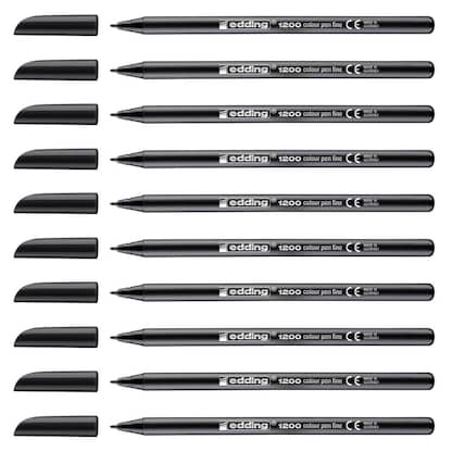 Artikelbild für edding 1200 Filzstifte schwarz, 10 St., Artikelnummer 311084