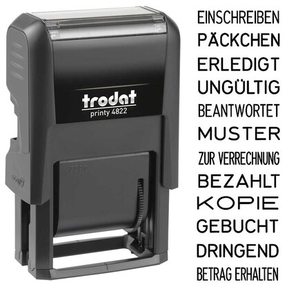 Artikelbild für trodat Textstempel printy 4822 selbstfärbend schwarz ohne Logo, 1 St., Artikelnummer 499483