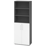 Artikelbild 1 für HAMMERBACHER Regalschrank Popular, V968T3/G/W/BS grafit, weiß 80,0 x 42,0 x 215,6 cm, 1 St., Artikelnummer 991471