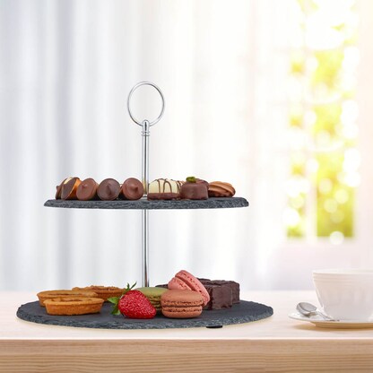 Artikelbild 3 für relaxdays Etagere anthrazit Höhe: 23,0 cm, 1 St., Artikelnummer 472284