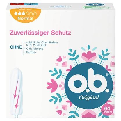 Artikelbild für o.b. Tampons Original Normal für mittlere/stärkere Periode, 64 St., Artikelnummer 922233