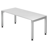 Artikelbild 1 für HAMMERBACHER JS19 höhenverstellbarer Schreibtisch weiß rechteckig, 4-Fuß-Gestell silber 180,0 x 80,0 cm, Artikelnummer 864189