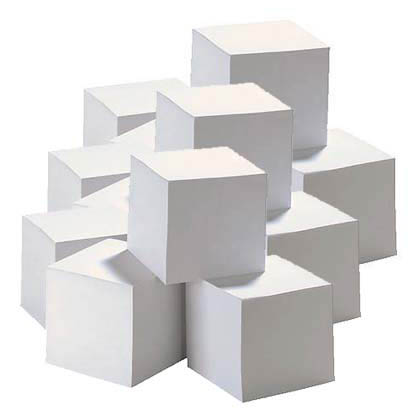 Artikelbild für AKTION: Notizzettel geleimt weiß 9,0 x 9,0 cm, ca. 800 Blatt, 12 Blöcke, Artikelnummer 103226