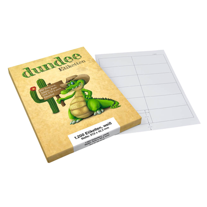 Artikelbild für dundee Etiketten weiß 97,0 x 42,3 mm, 100 Blatt, Artikelnummer 585101