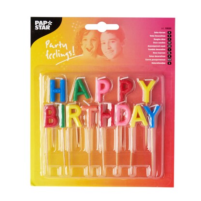 Artikelbild für PAPSTAR Geburtstagskerzen Happy Birthday mehrfarbig, 1 Set, Artikelnummer 683353