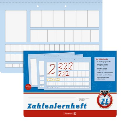 Artikelbild für BRUNNEN Zahlenlernheft Lineatur ZL liniert DIN A4 quer ohne Rand, 16 Blatt, 1 St., Artikelnummer 607719