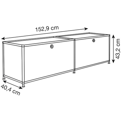Artikelbild 2 für viasit Sideboard System4, 171303 rubinrot 152,9 x 40,4 x 43,2 cm, 1 St., Artikelnummer 515467