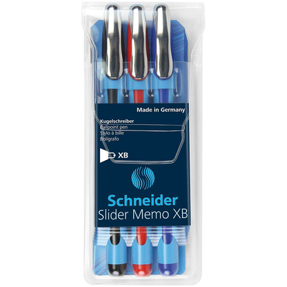 Artikelbild 2 für Schneider Kugelschreiber Slider Memo farbsortiert, Schreibfarbe: farbsortiert, 3 St., Artikelnummer 389841