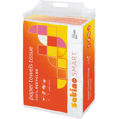 Artikelbild 2 für Satino Papierhandtücher 276520 smart Zick-Zack-Falzung 2-lagig 4.000 Tücher, Artikelnummer 485191