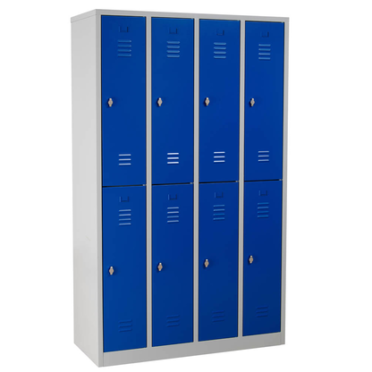 Artikelbild 3 für Gürkan Spind lichtgrau, enzianblau 106316, 8 Schließfächer 117,0 x 50,0 x 195,0 cm, Artikelnummer 562350