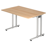 Artikelbild 1 für HAMMERBACHER NS12 Schreibtisch eiche rechteckig, C-Fuß-Gestell silber 120,0 x 80,0 cm, Artikelnummer 863403