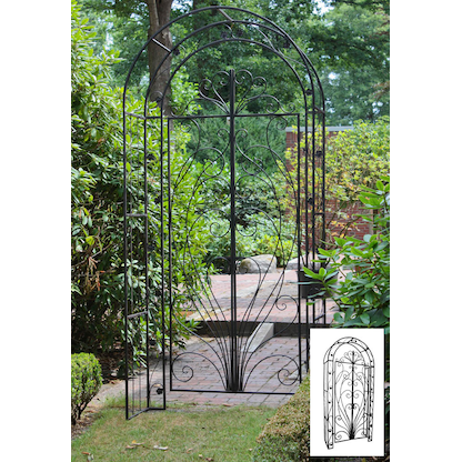 Artikelbild 3 für Garden Pleasure Rankbogen mit Tor BAGANA Metall braun Bogen 108,0 x 229,0 cm, 1 St., Artikelnummer 285068