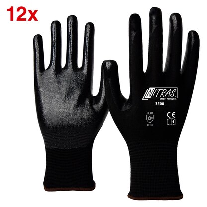 Artikelbild für NITRAS SAFETY unisex Arbeitshandschuhe 3500 schwarz Größe 7, 12 Paar, Artikelnummer 643969