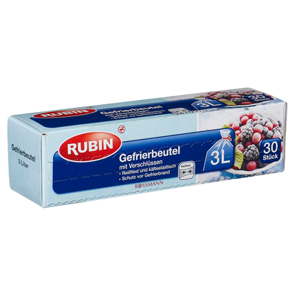 Artikelbild für RUBIN Gefrierbeutel 3,0 l, 30 St., Artikelnummer 534737