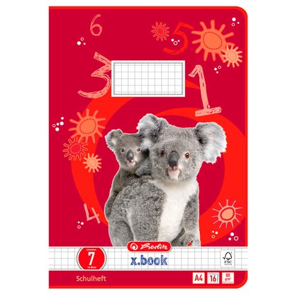 Artikelbild 2 für herlitz Schulhefte Koala x.book Lineatur 7 kariert A4 ohne Rand, 16 Blatt, 1 St., Artikelnummer 801827