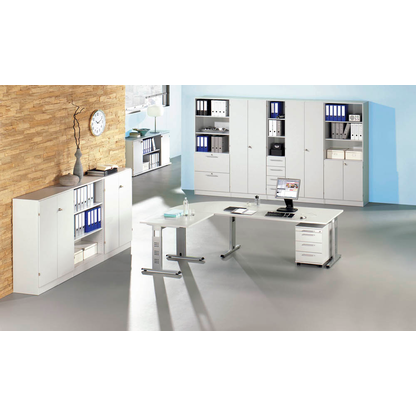 Artikelbild 6 für HAMMERBACHER Gradeo Standcontainer lichtgrau 5 Auszüge Kunststoff-Relinggriff silber 42,8 x 80,0 x 72,0 - 76,0 cm, Artikelnummer 385948