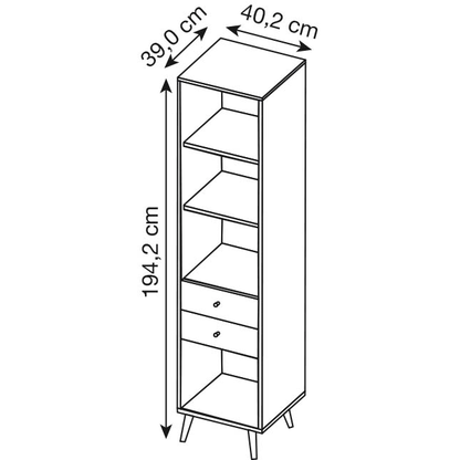 Artikelbild 2 für MÖBELPARTNER Regalschrank Jonte, 150571 grau 40,2 x 39,0 x 194,2 cm, 1 St., Artikelnummer 651234
