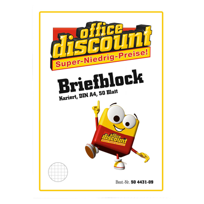 Artikelbild 2 für office discount Briefblock DIN A4 kariert, 1 St., Artikelnummer 648432