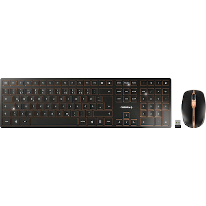 Artikelbild für CHERRY DW 9100 SLIM Tastatur-Maus-Set kabellos schwarz, bronze, Artikelnummer 582843
