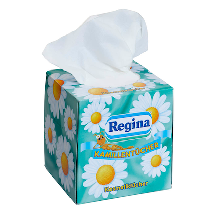 Artikelbild für Regina Kosmetiktücherbox Kamille 3-lagig weiß, 56 Tücher, Artikelnummer 351256