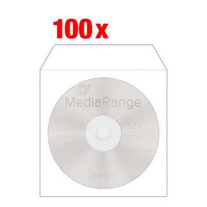 Artikelbild für MediaRange 1er CD-/DVD-Hüllen weiß, 100 St., Artikelnummer 352702
