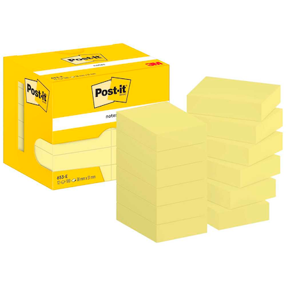 Artikelbild für Post-it® Haftnotizen 653 gelb, 12 Blöcke, Artikelnummer 390021