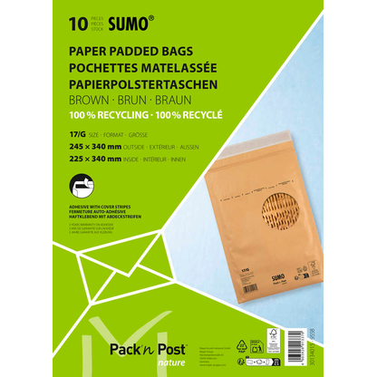 Artikelbild 2 für MAILmedia Polstertaschen SUMO® 1517 braun für DIN C4, 10 St., Artikelnummer 696516