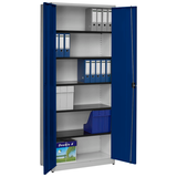 Artikelbild 1 für mauser Stahlschrank entero BF4/22 STG 7035/5003 lichtgrau, saphirblau 5 Fachböden 95,0 x 42,0 x 220,0 cm, aufgebaut, 1 St., Artikelnummer 258968