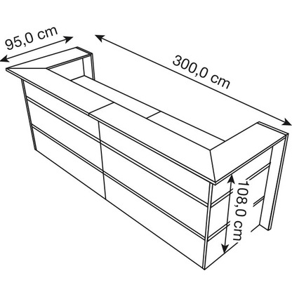 Artikelbild 2 für Kerkmann Empfangstheke BARI U-Form, anthrazit, weiß 300,0 x 95,0 x 108,0 cm, Artikelnummer 690331