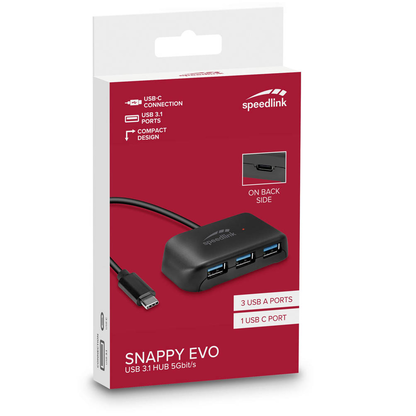 Artikelbild 3 für speedlink USB-Hub SNAPPY EVO 4-fach schwarz, Artikelnummer 877591