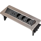 Artikelbild 1 für brennenstuhl Indesk Power 3-fach Tischsteckdose 2,0 m silber mit USB-Buchse, Artikelnummer 853186